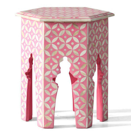 Yasmine Side Table - Bone Inlay furniture front side