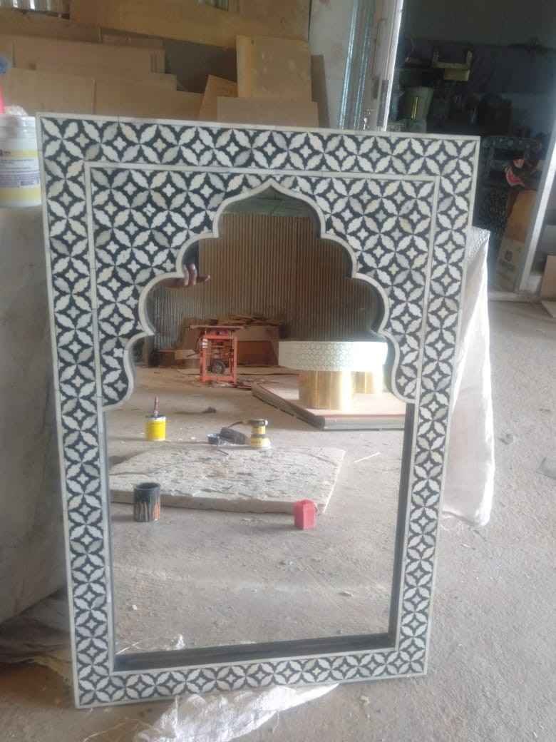 Yasmine Mirror - Bone Inlay furniture front side