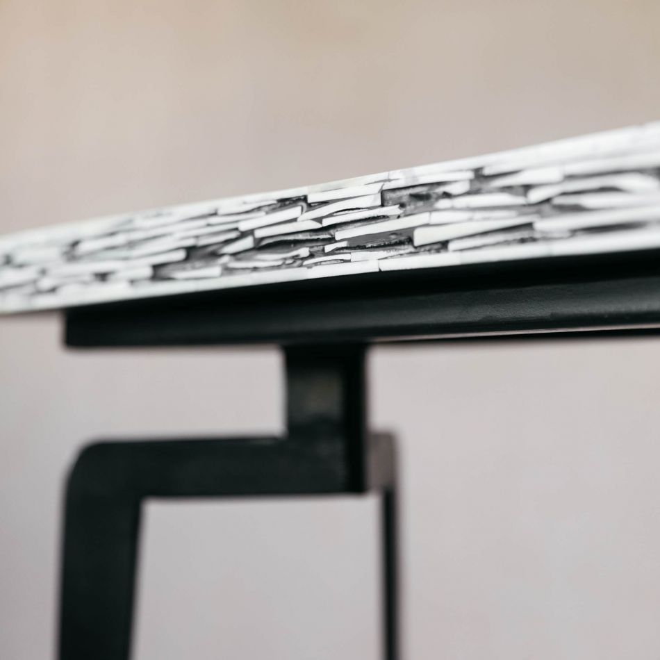 Meena Console Table - Black & White Bone Inlay