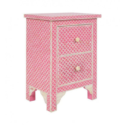 Ayra Side Drawer - Pink Bone Inlay