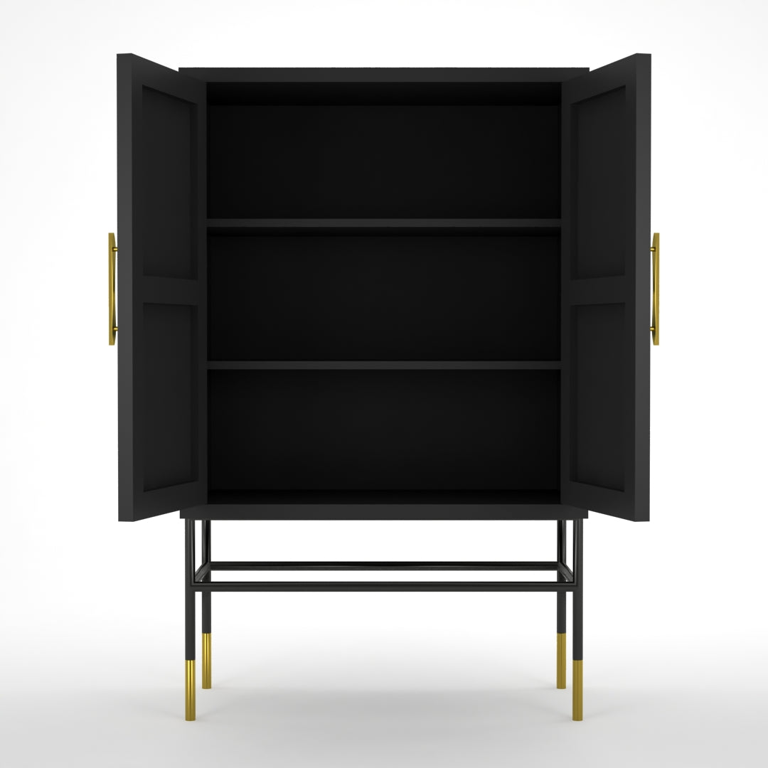 Eve Cabinet - Black & White Bone Inlay