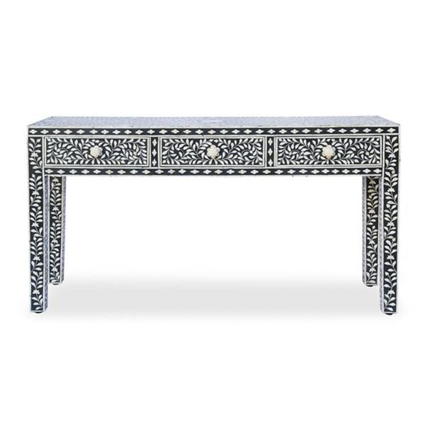 Arwa Console Desk - Blue Bone Inlay front side