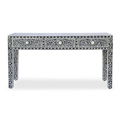 Arwa Console Desk - Blue Bone Inlay front side