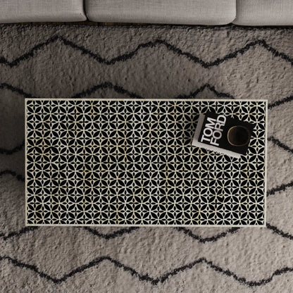 Yarah Coffee Table - Black & White Bone Inlay