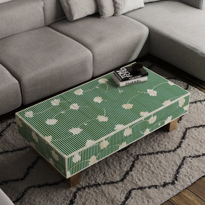 Aza Coffee Table - Green Bone inlay