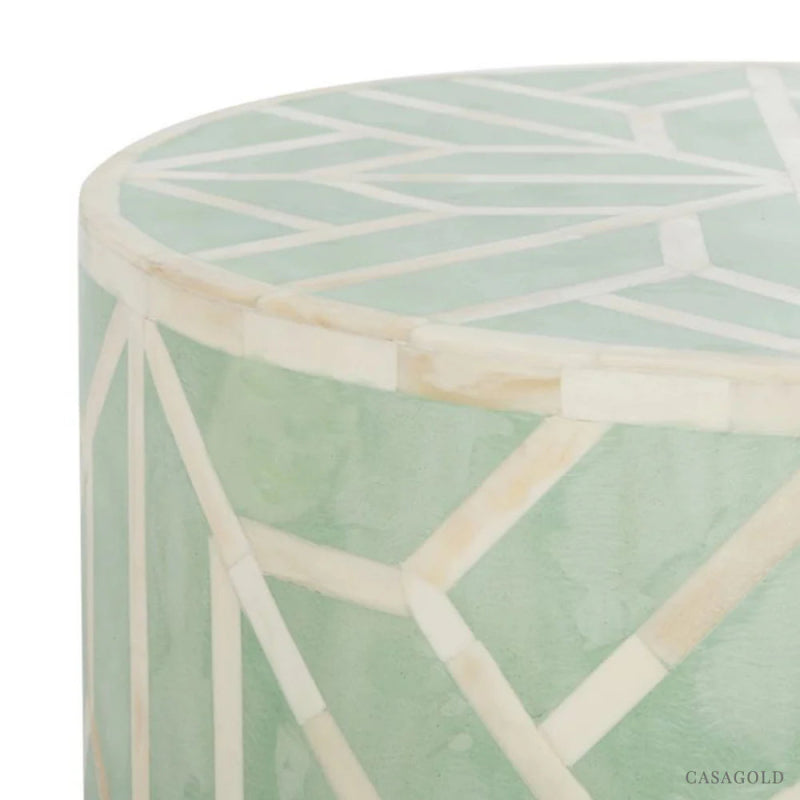 Amnan Side Table - Green Bone Inlay closer 