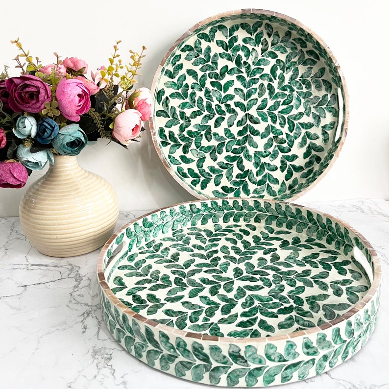 Ziya Tray - Green Mother Of Pearl