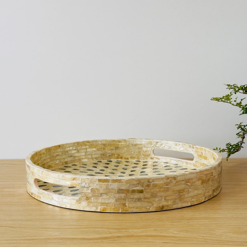 Alina Tray - Green Mother Of Pearl