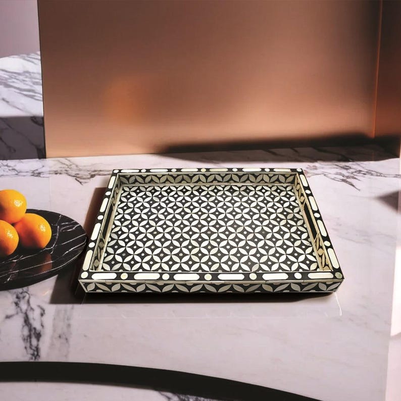 Raima Tray - Black Bone Inlay