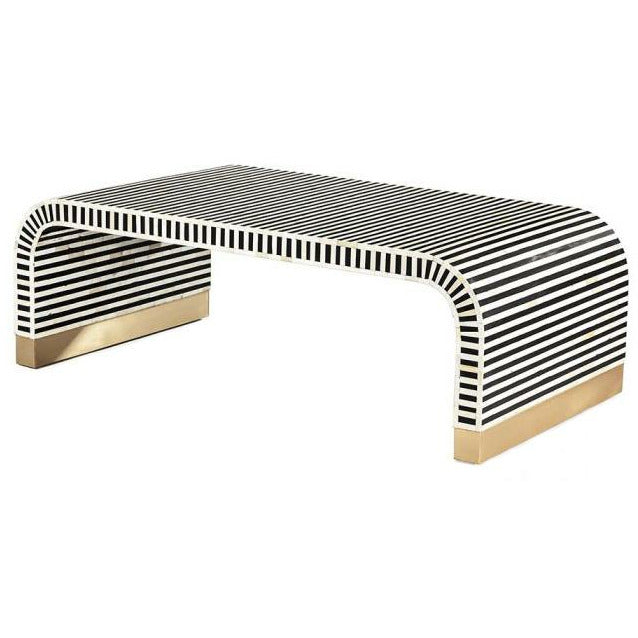 Namrah Coffee Table - Black & White Bone Inlay