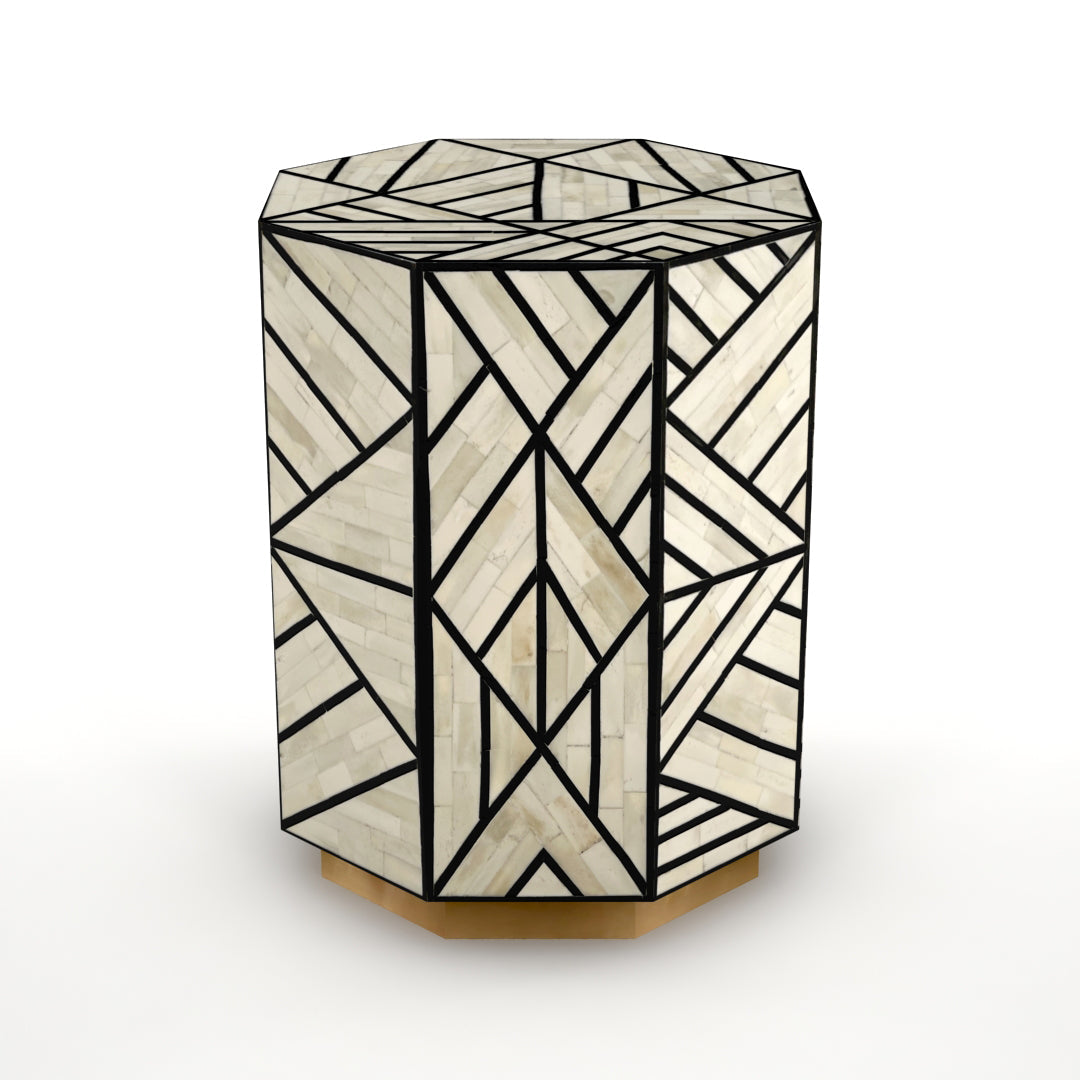 Aayat Side Table - Black Bone Inlay