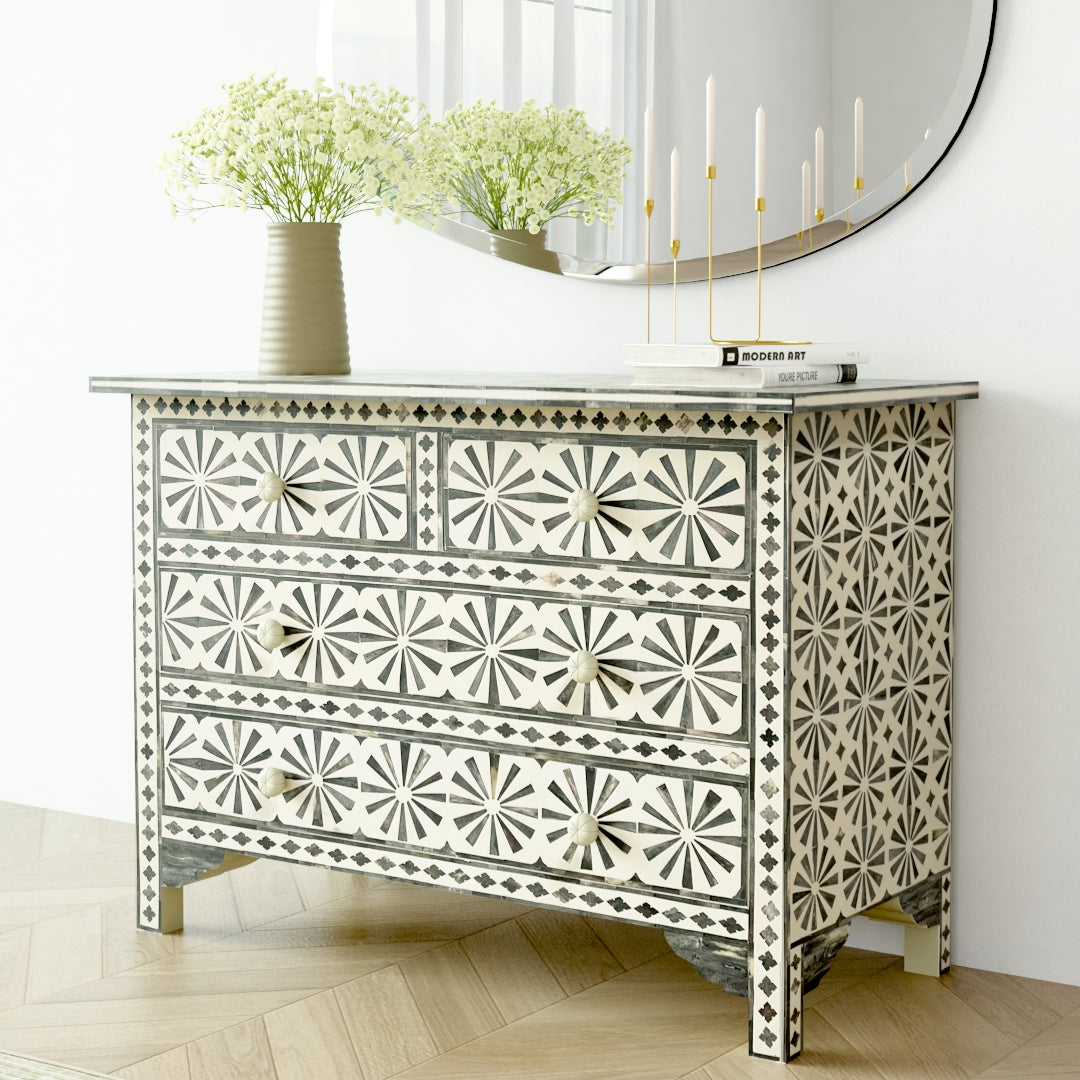 Aleena Chest of Drawers - Blue Bone Inlay