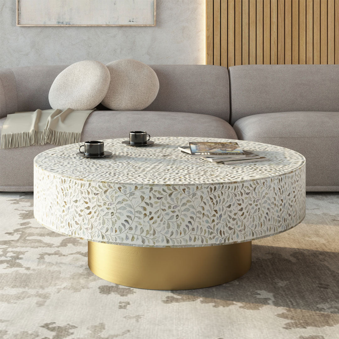 Iris Coffee Table - White Mother of Pearl