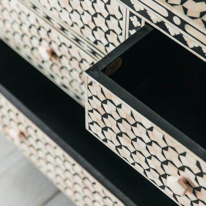 Vaan Chest of Drawers - Black & White Bone Inlay