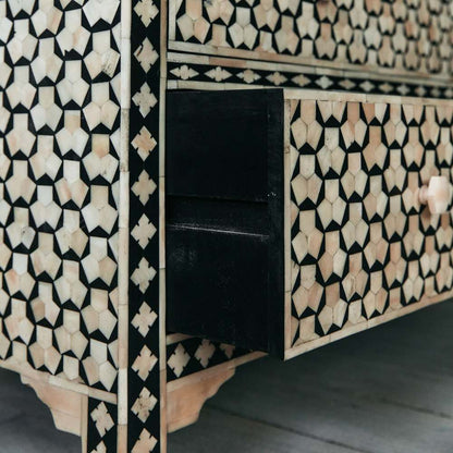 Vaan Chest of Drawers - Black & White Bone Inlay