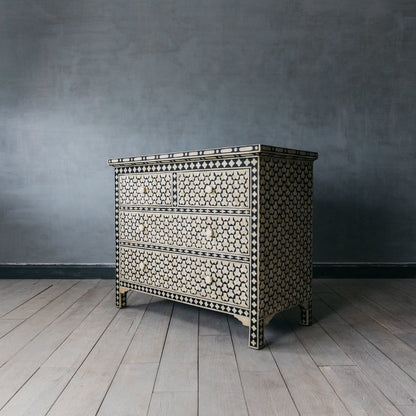 Vaan Chest of Drawers - Black & White Bone Inlay