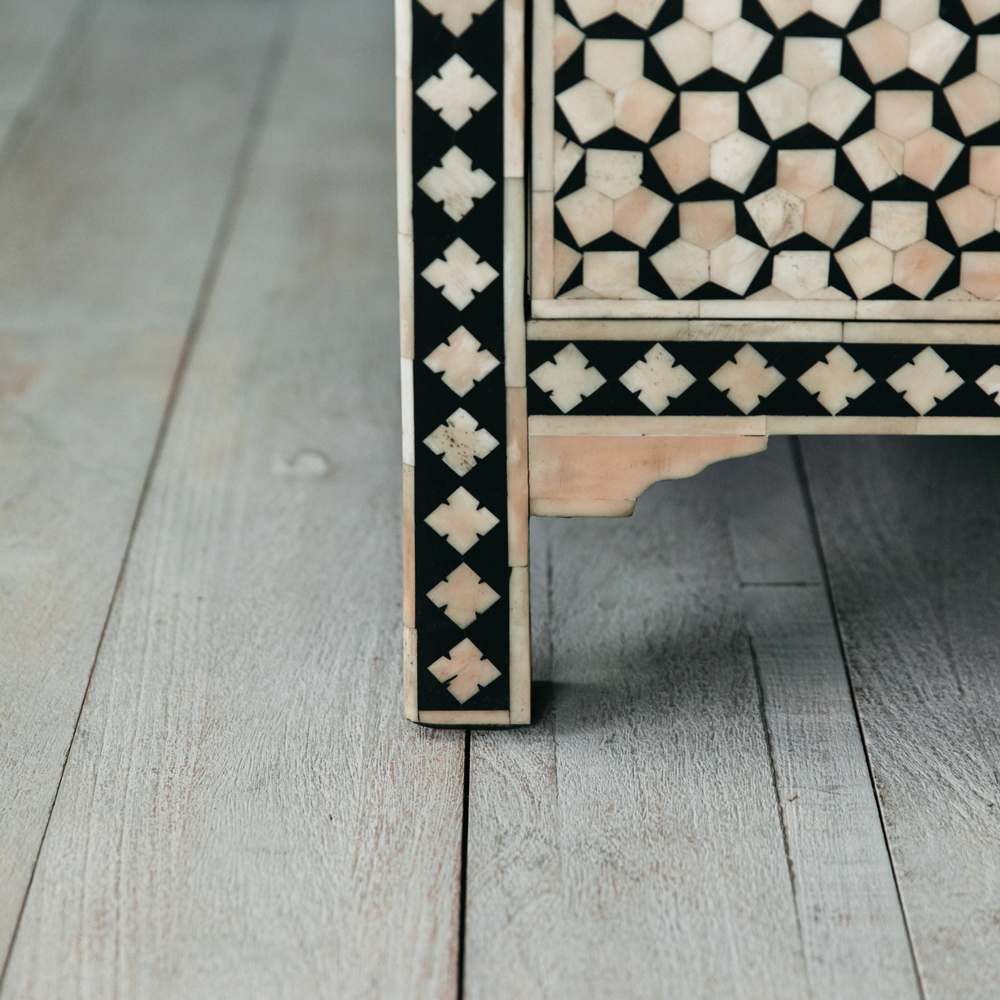 Vaan Chest of Drawers - Black & White Bone Inlay