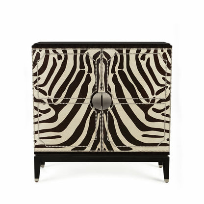 Badar Chest of Drawers - Zebra Genuine Leather FRONT SIDE