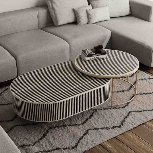 Nabis Coffee Table - Black Bone Inlay