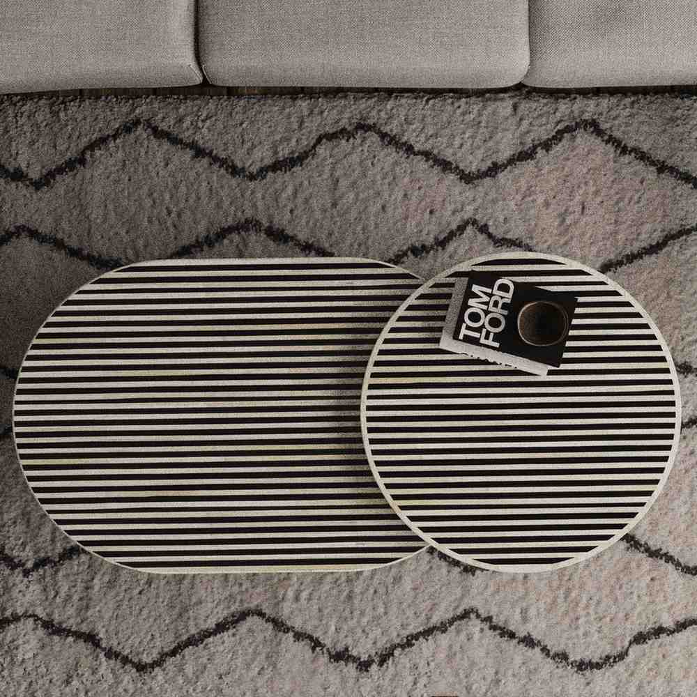 Nabis Coffee Table - Black Bone Inlay