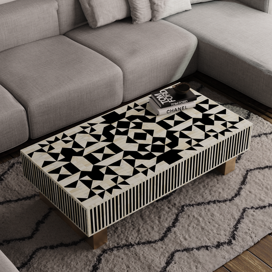 Aliza Coffee Table - Black Bone Inlay