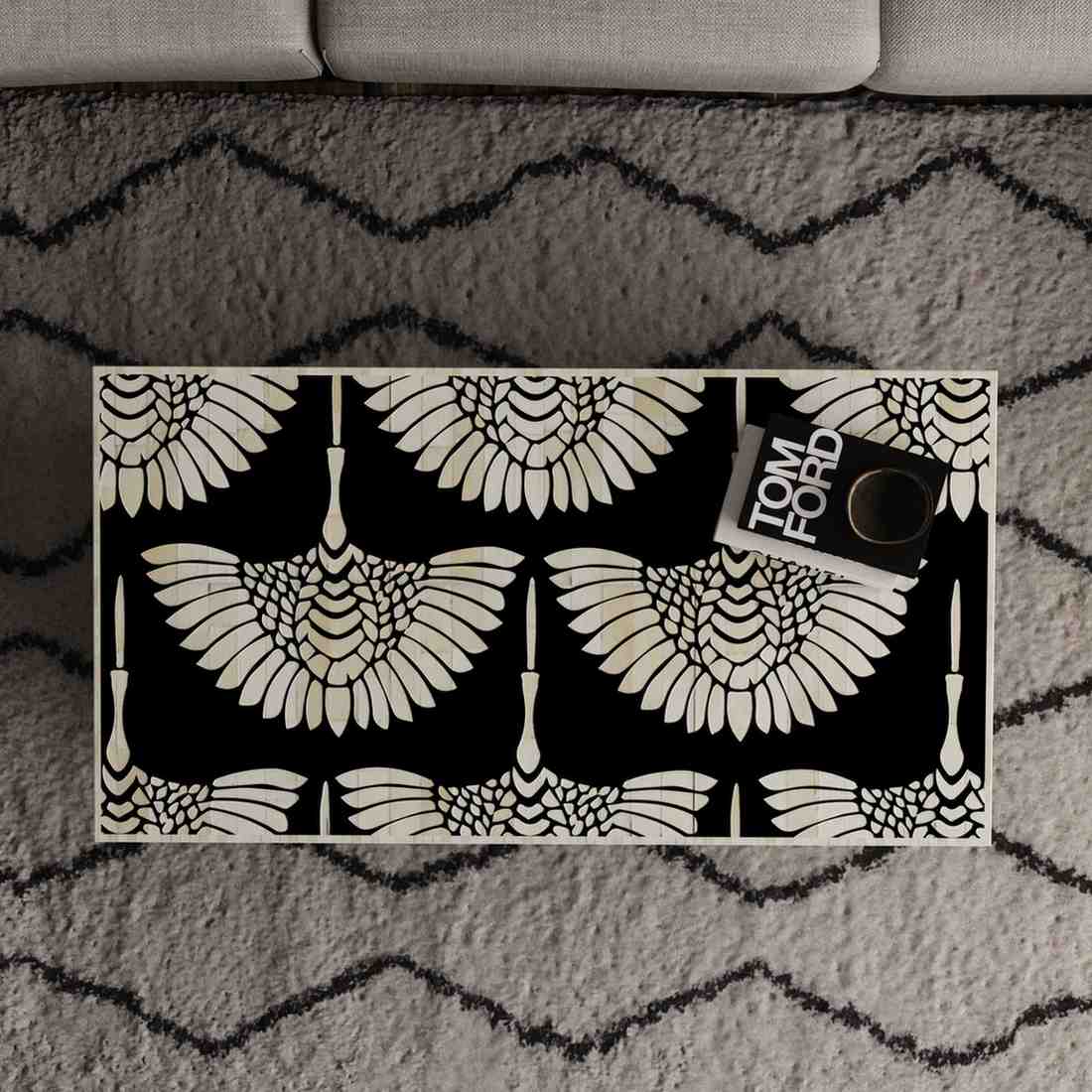 Enisa Coffee Table - Black Bone Inlay